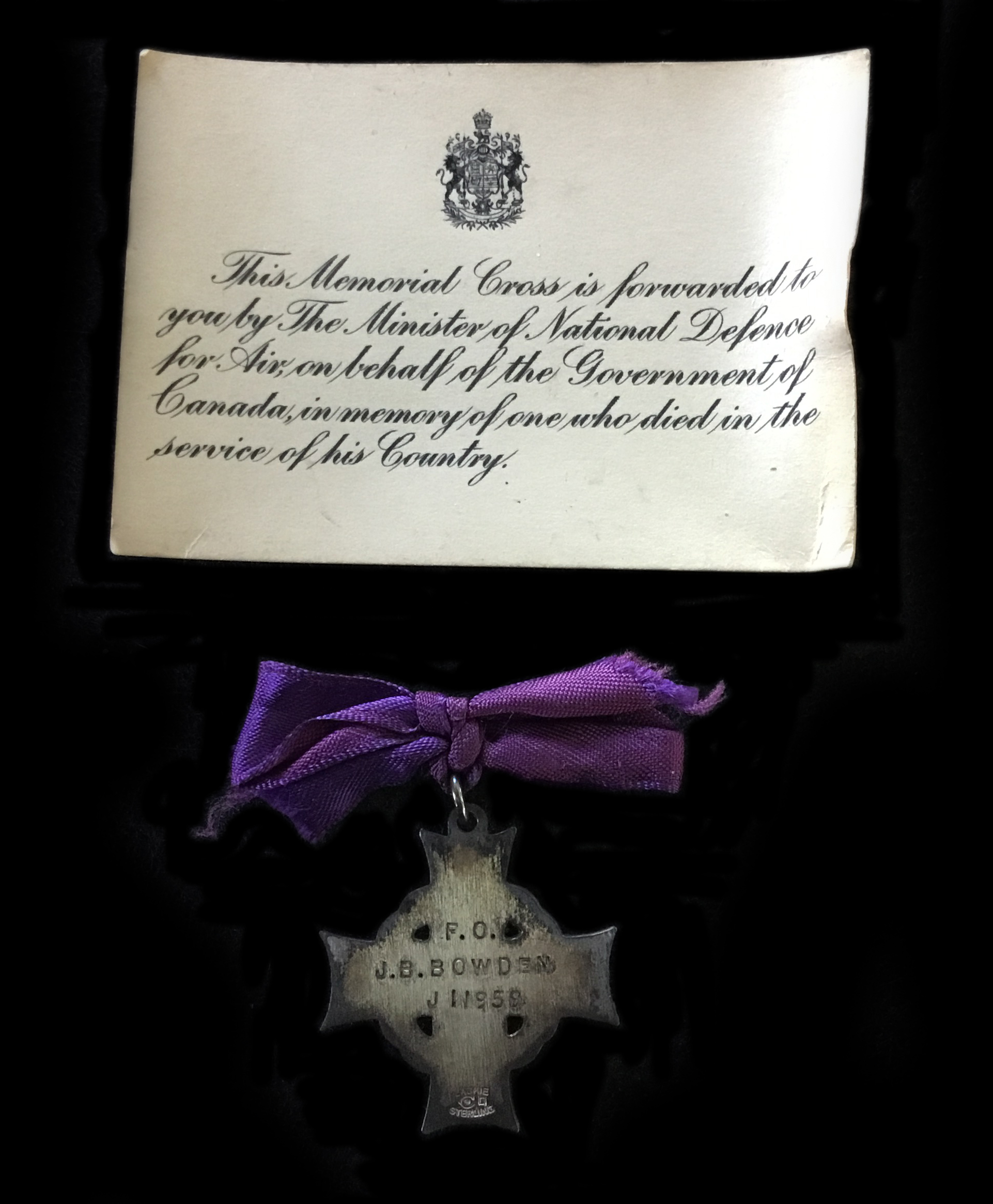 Reverse of Memorial Cross