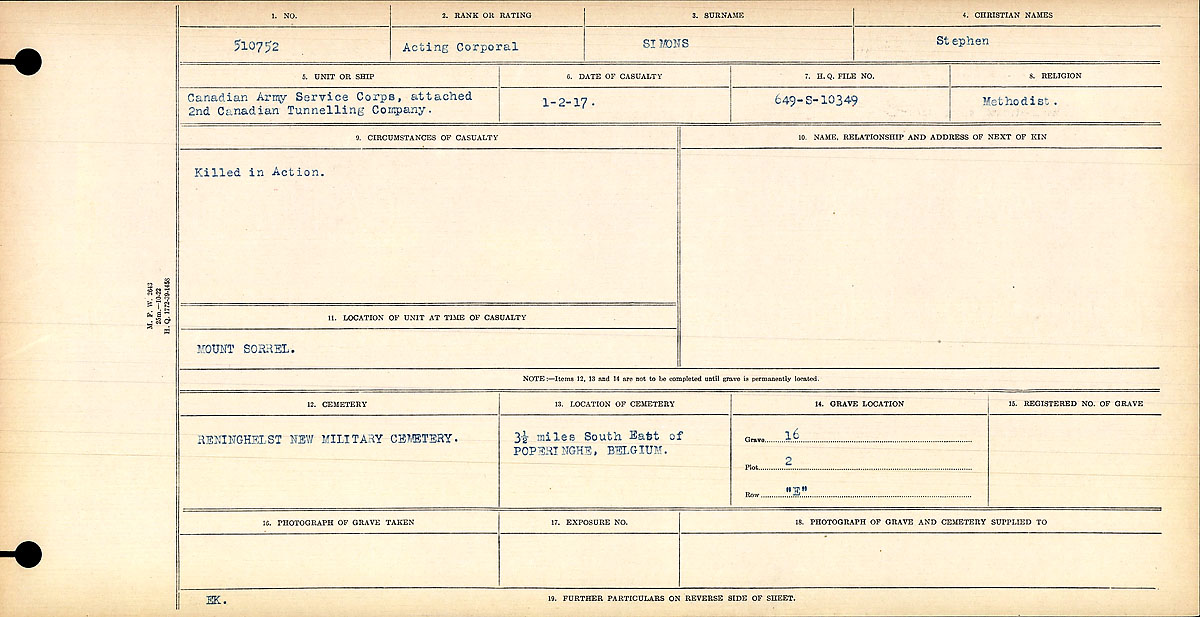 Circumstances of death registers