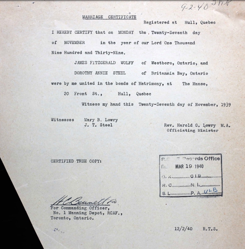 Marriage certificate