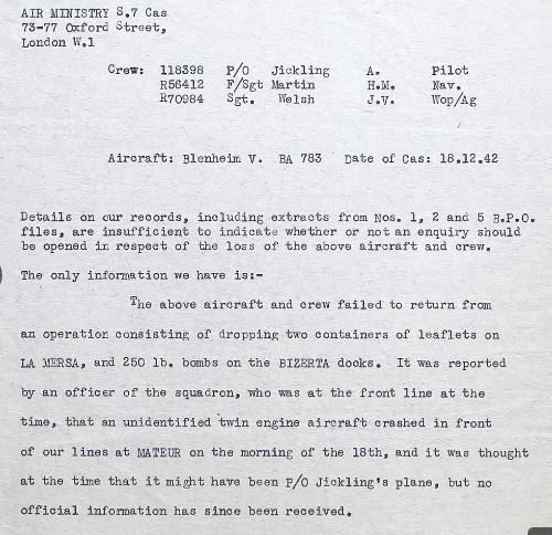 Circumstances of crash