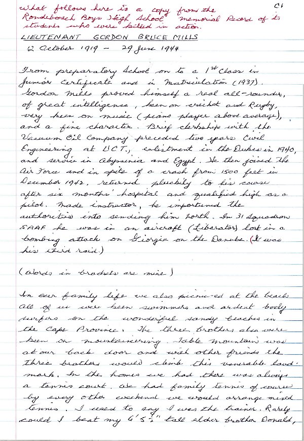 Rondesbosch Boys High School Memorial Record