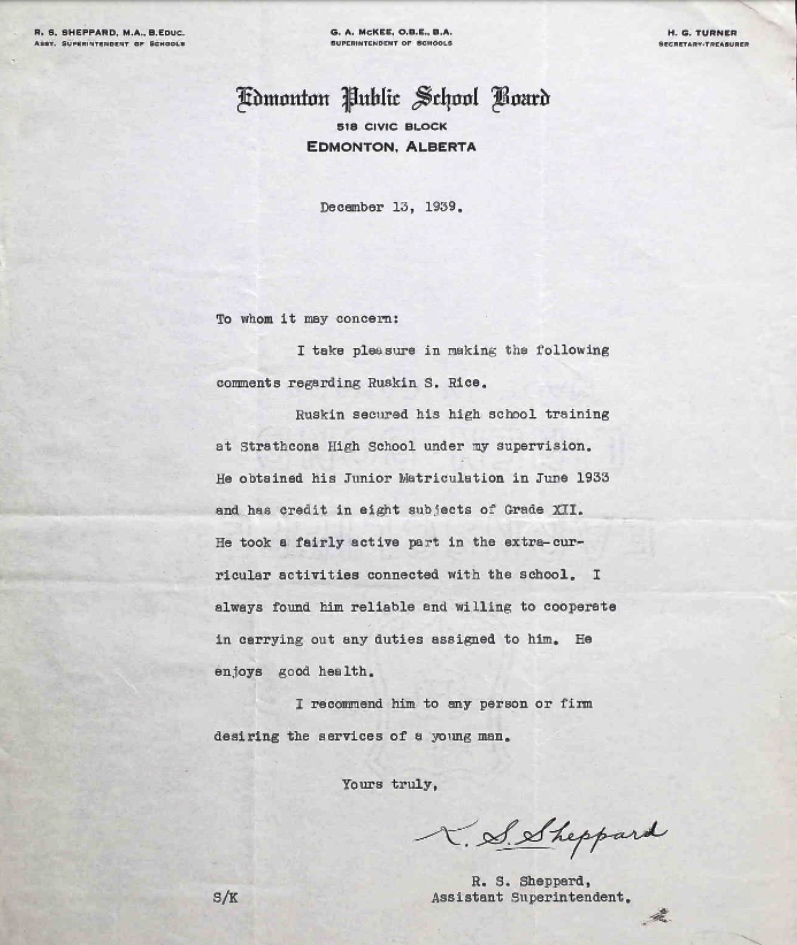 Letter of recommendation