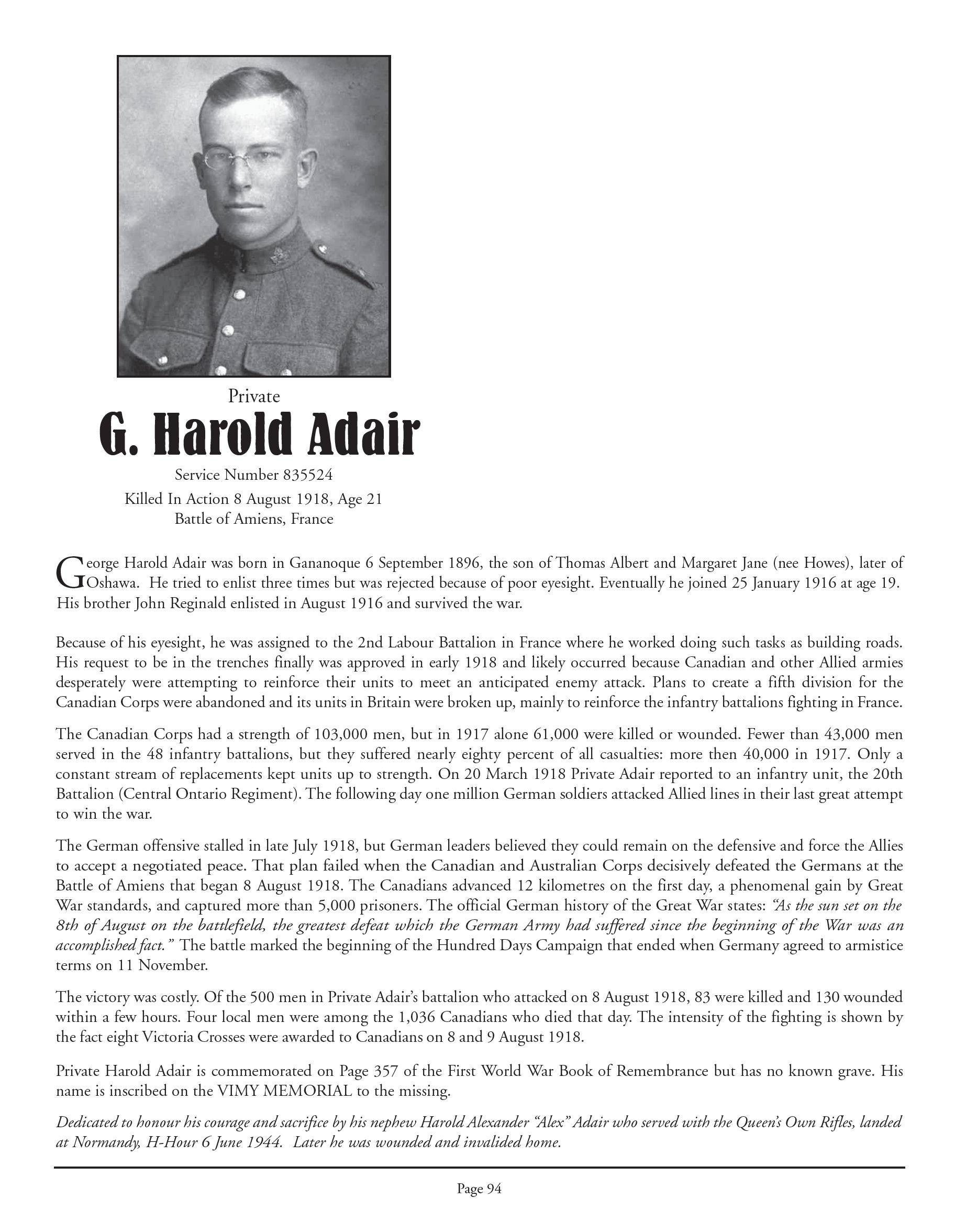 Memorial Page