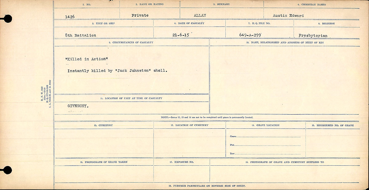 Circumstances of death registers