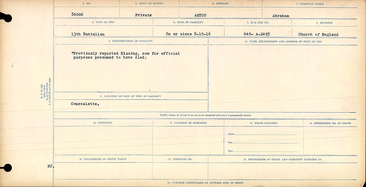 Circumstances of death registers