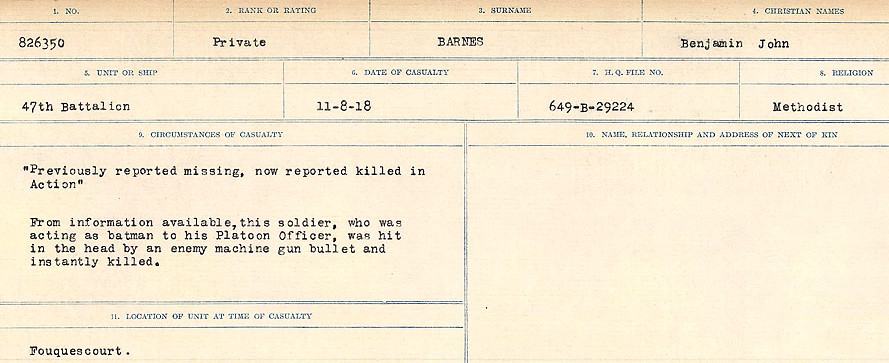 Circumstances of Death