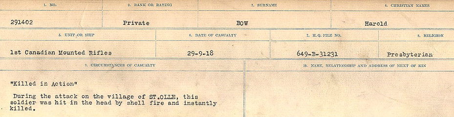 Circumstances of Death Registers