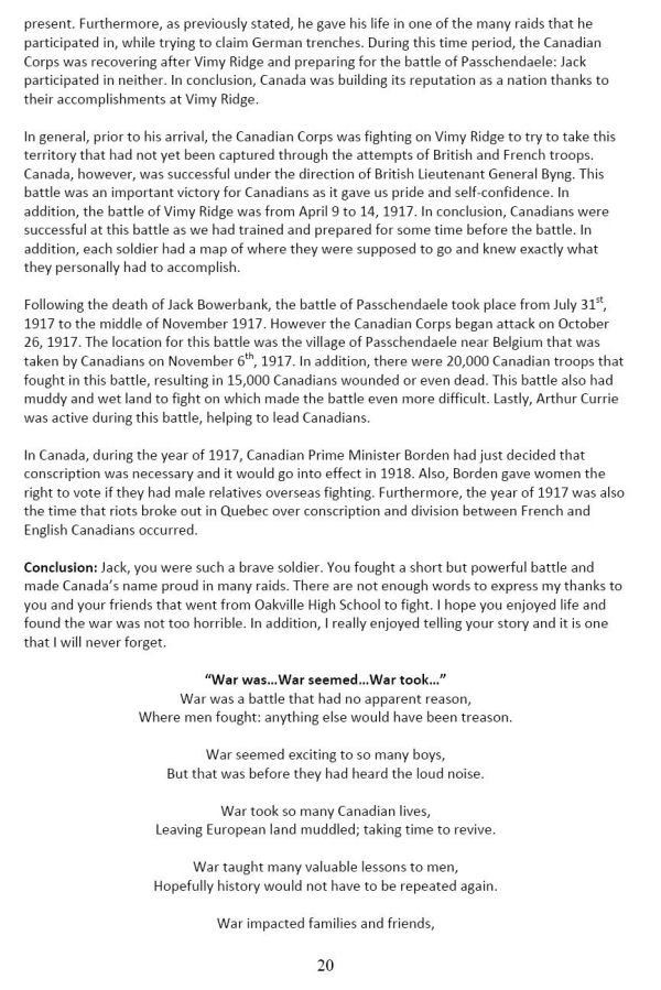 Oakville Remembers Biography (Page 5)