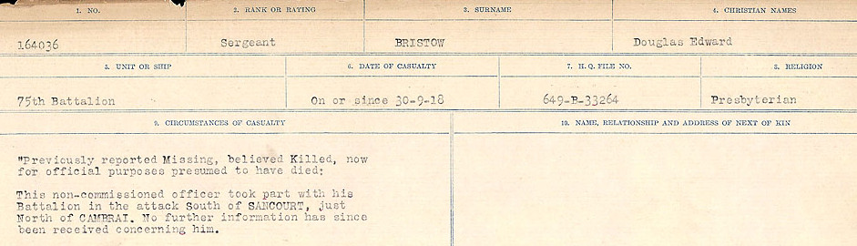 Circumstances of Death Registers