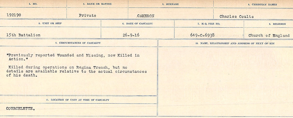 Circumstances of Death Registers