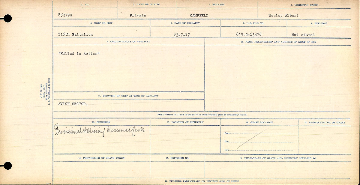 Circumstances of death registers