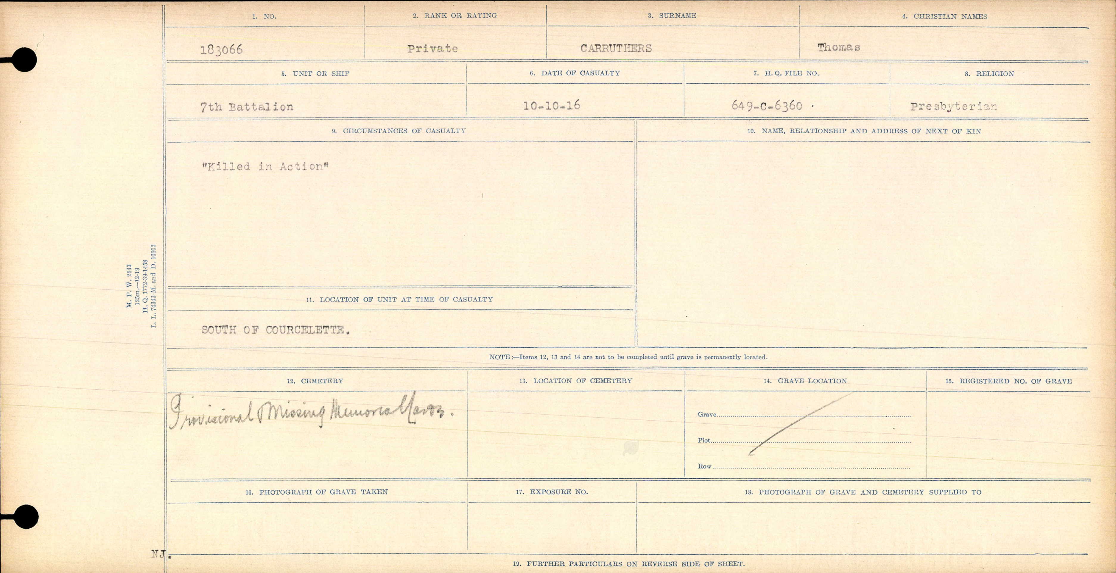Circumstances of Death Registers