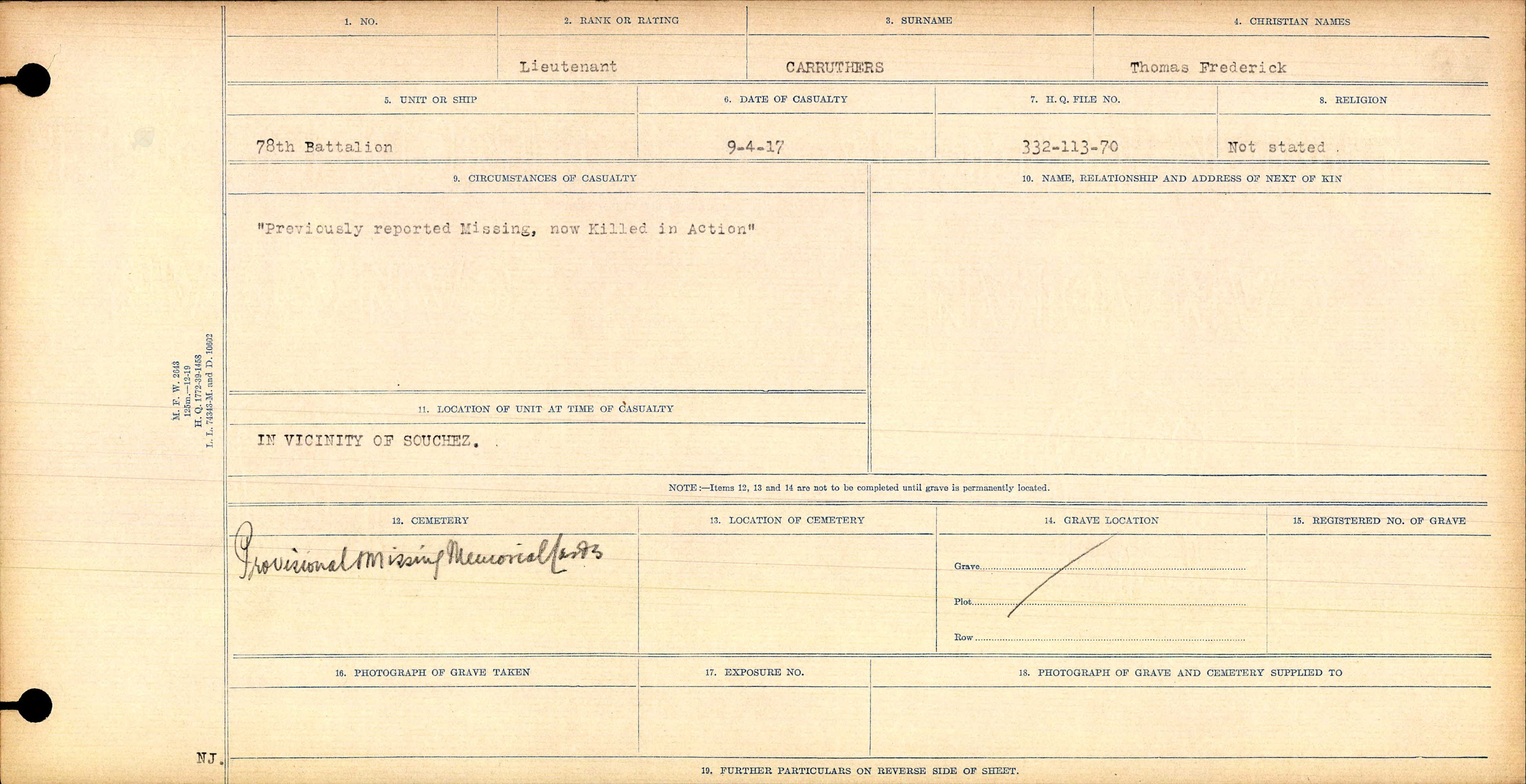 Circumstances of Death Registers