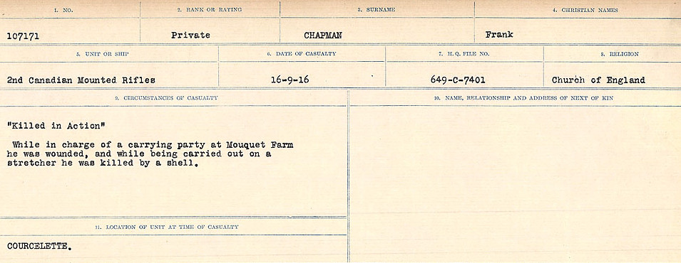 Circumstances of Death Registers
