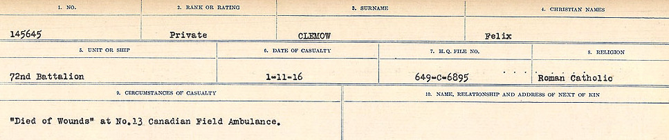 Circumstances of Death Registers