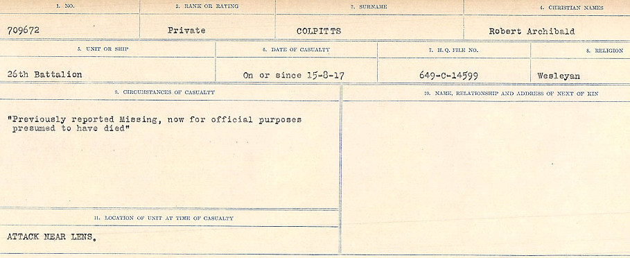 Circumstances of Death Registers