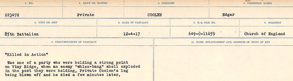 Circumstances of Death Registers