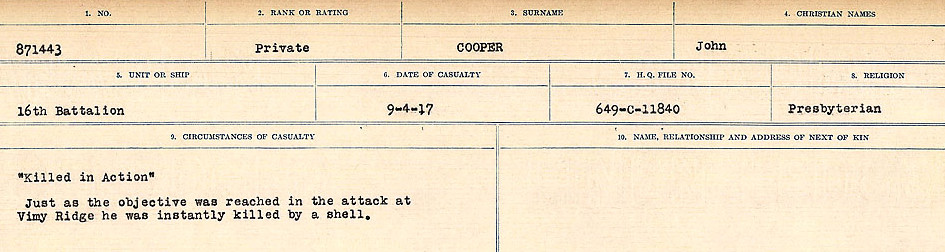 Circumstances of Death Registers