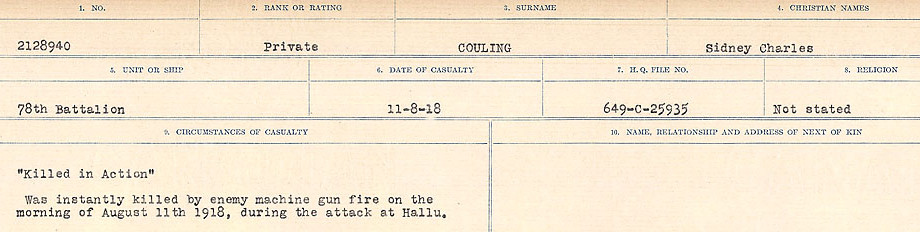 Circumstances of Death Registers