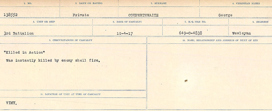Circumstances of Death Registers