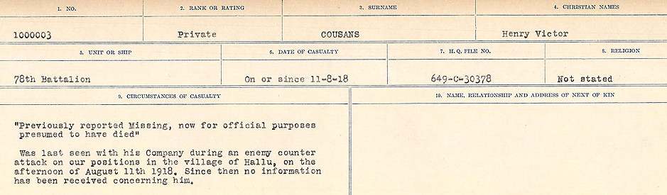 Circumstances of Death Registers