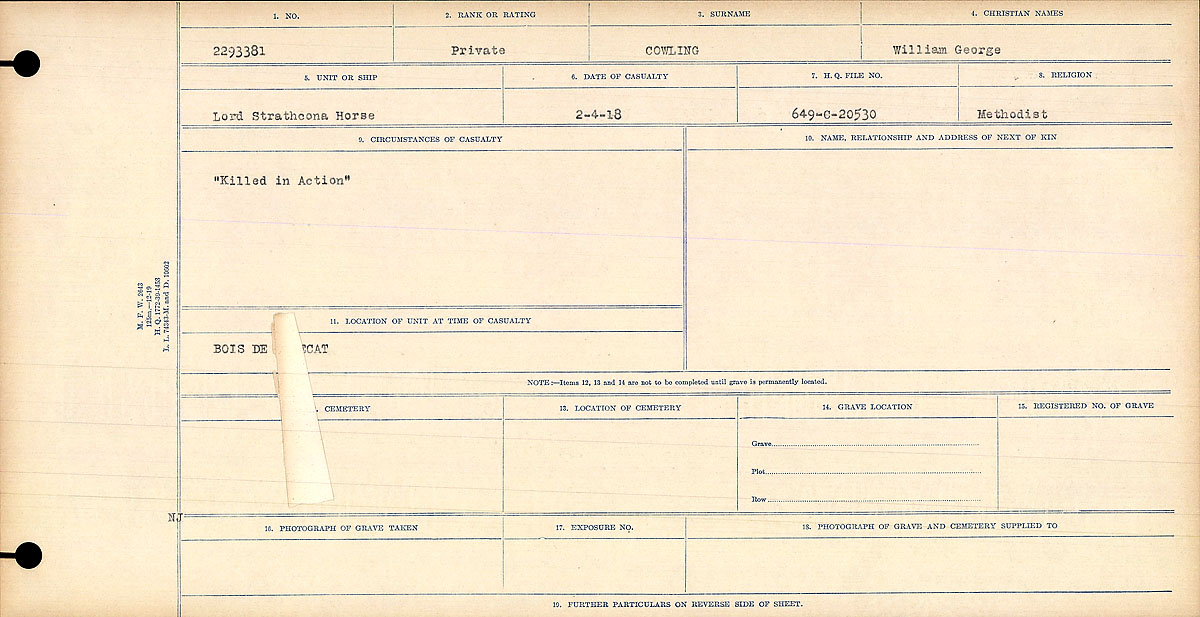 Circumstances of death registers