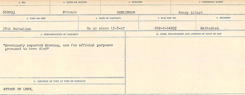 Circumstances of Death Registers