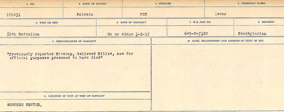 Circumstances of death registers