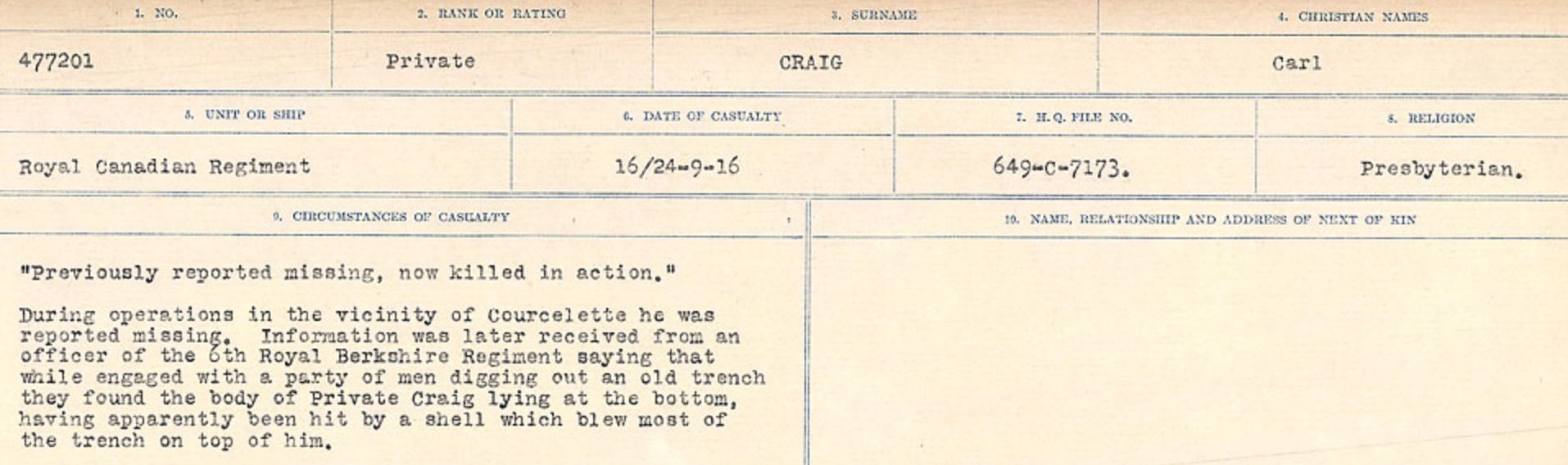 Circumstances of Death Registers