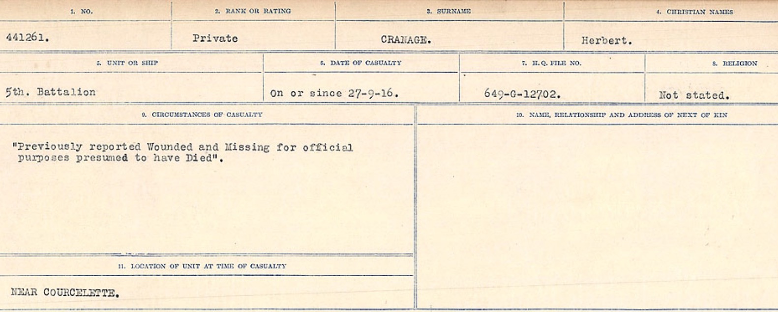 Circumstances of death registers