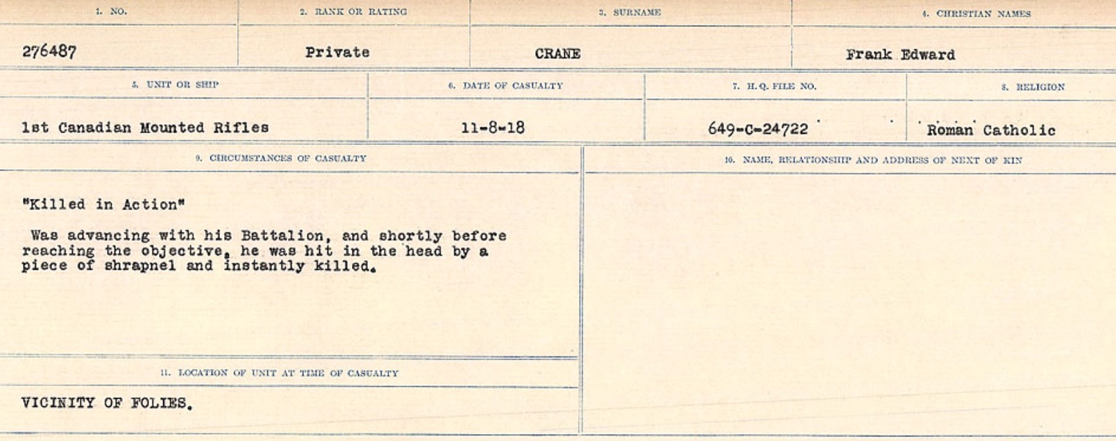 Circumstances of death registers