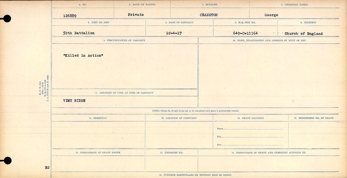 Circumstances of death registers