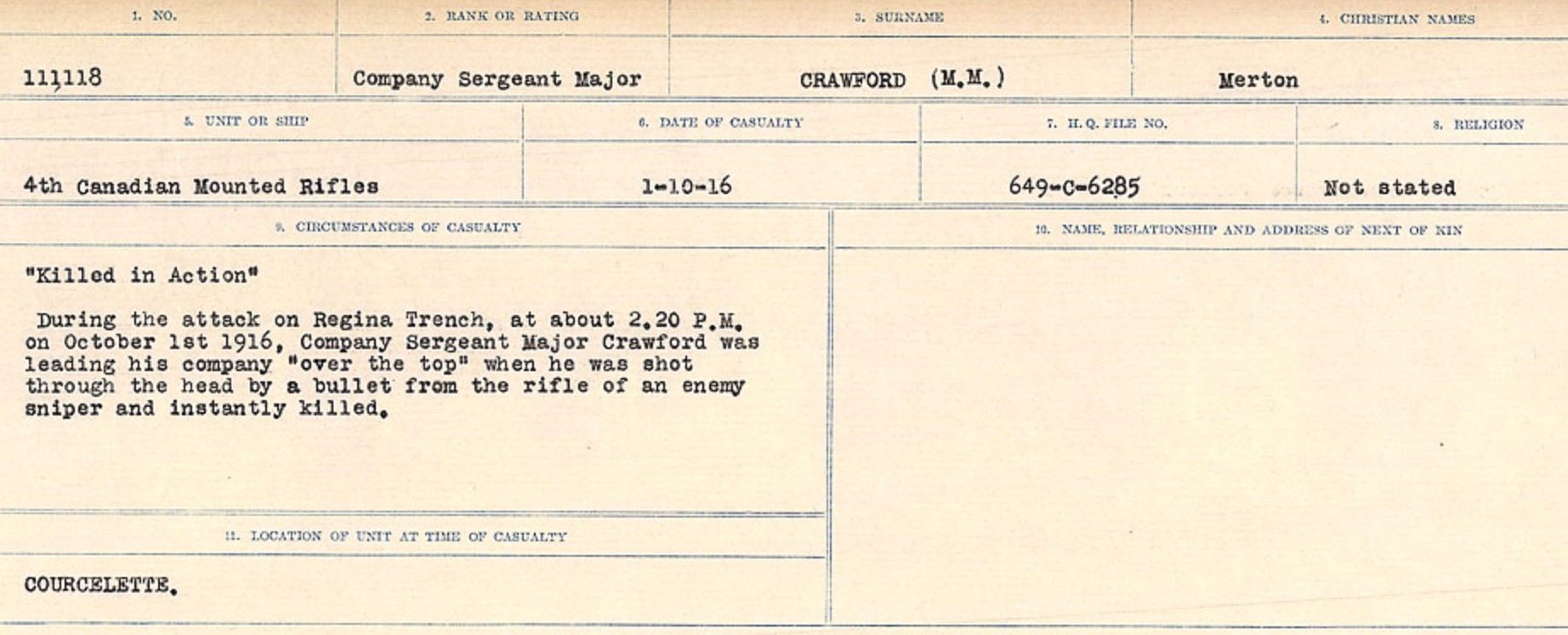 Circumstances of death registers