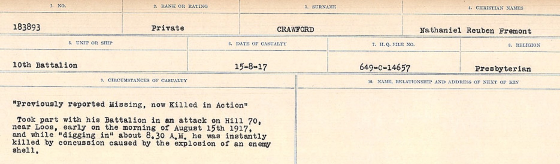 Circumstances of death registers