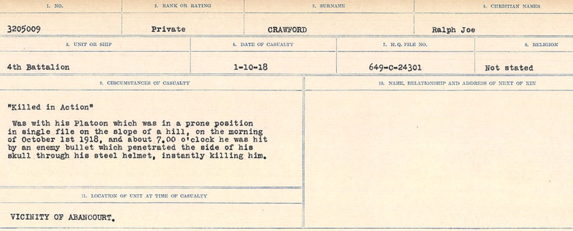 Circumstances of death registers