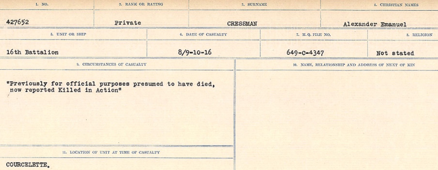 Circumstances of death registers