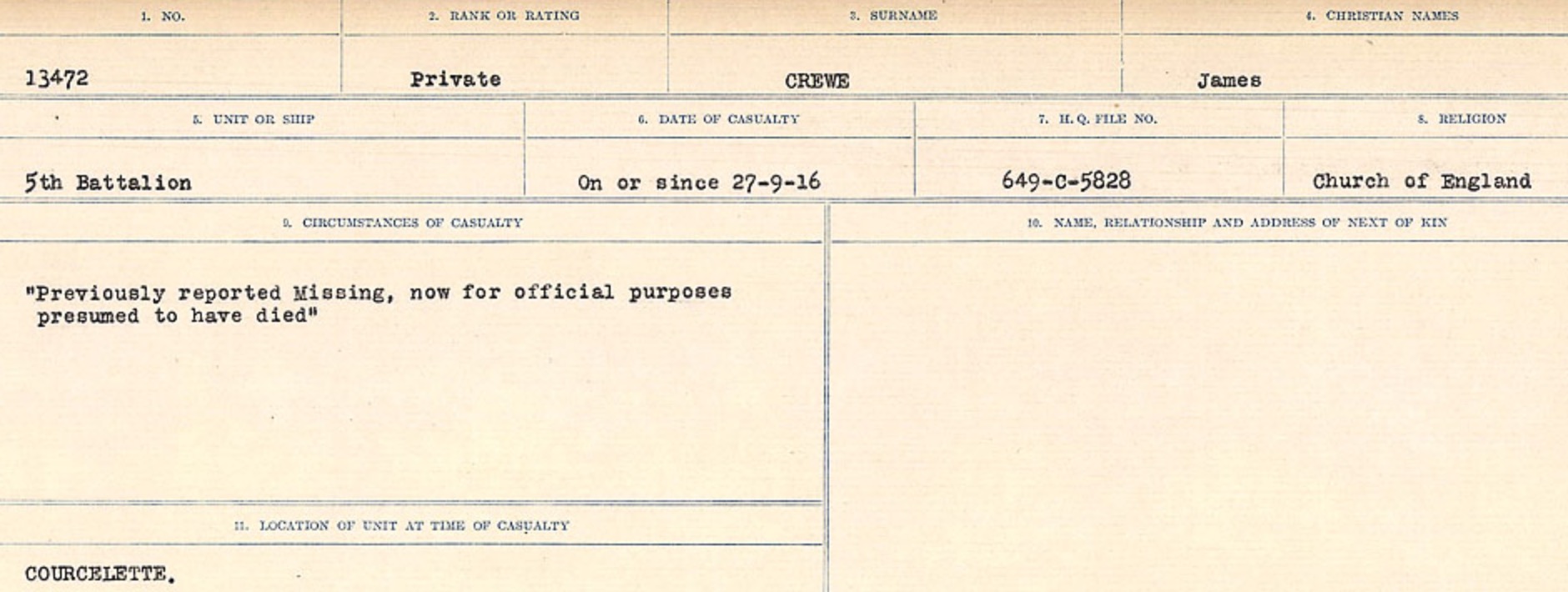 Circumstances of death registers