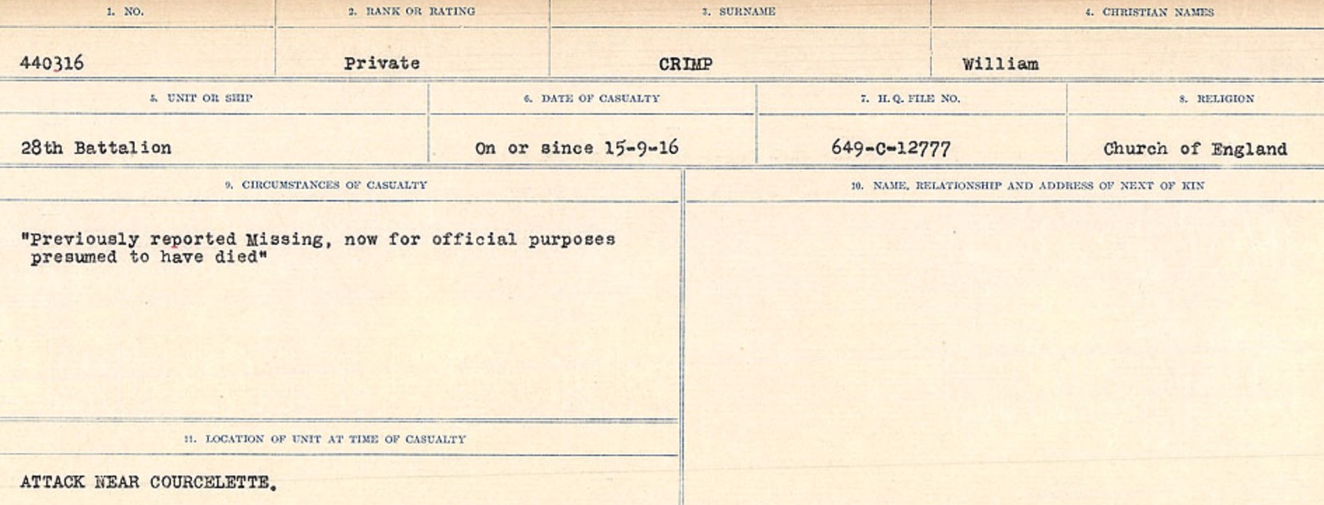 Circumstances of death registers