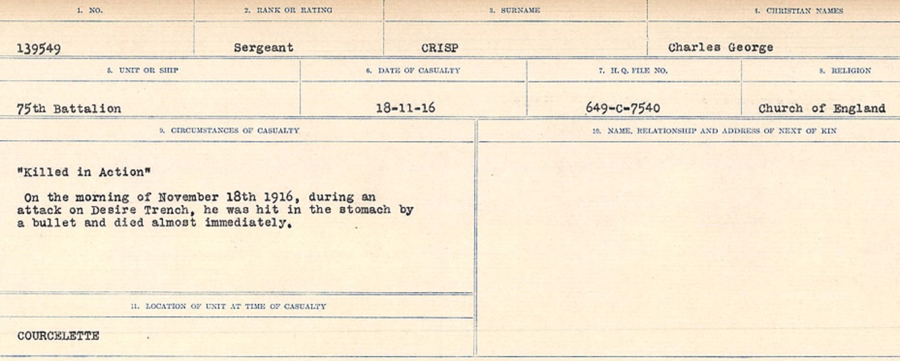 Circumstances of death registers