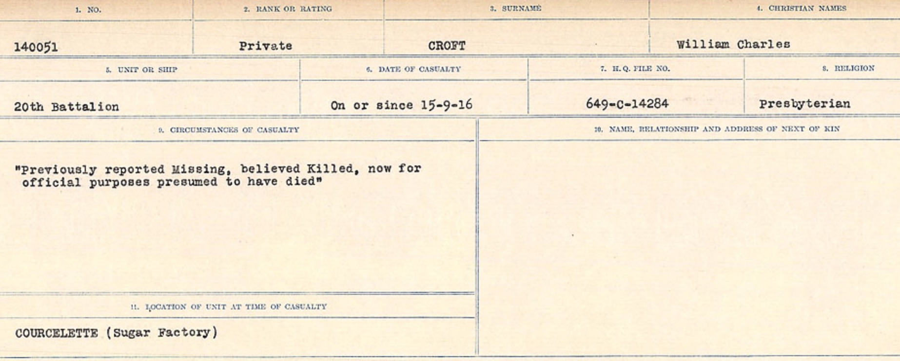 Circumstances of death registers