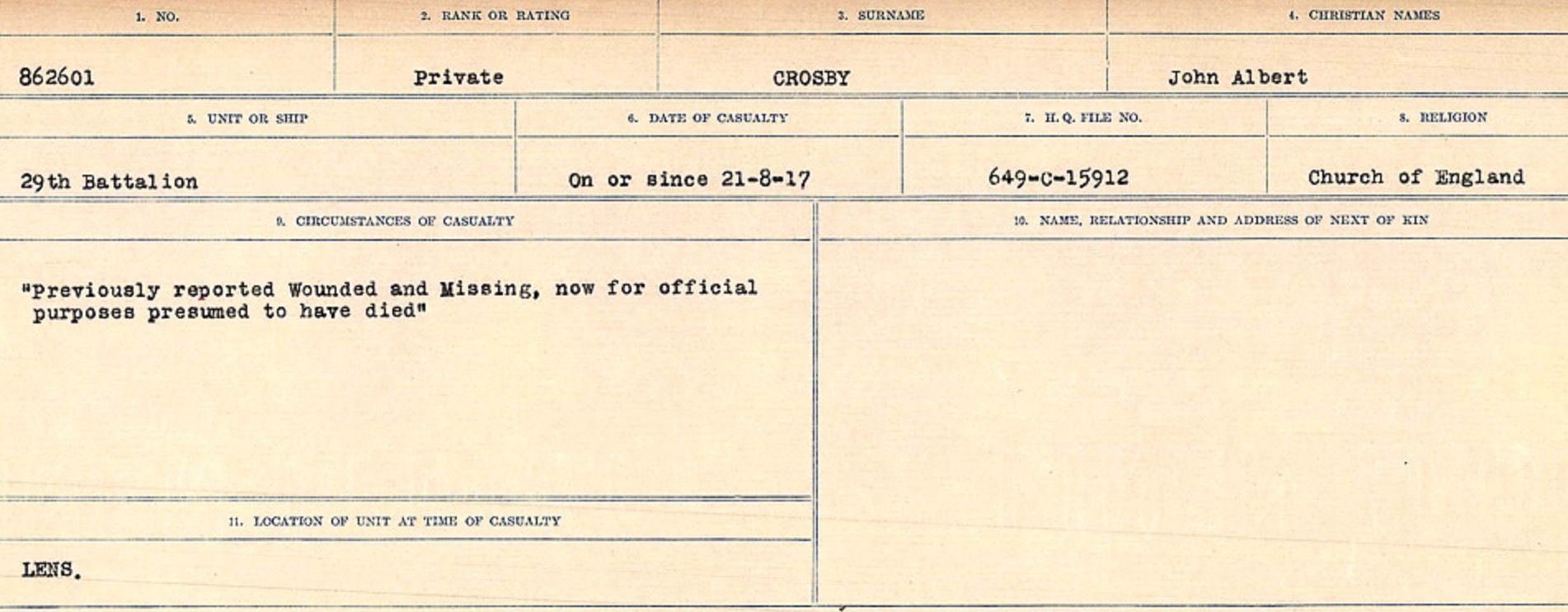Circumstances of death registers