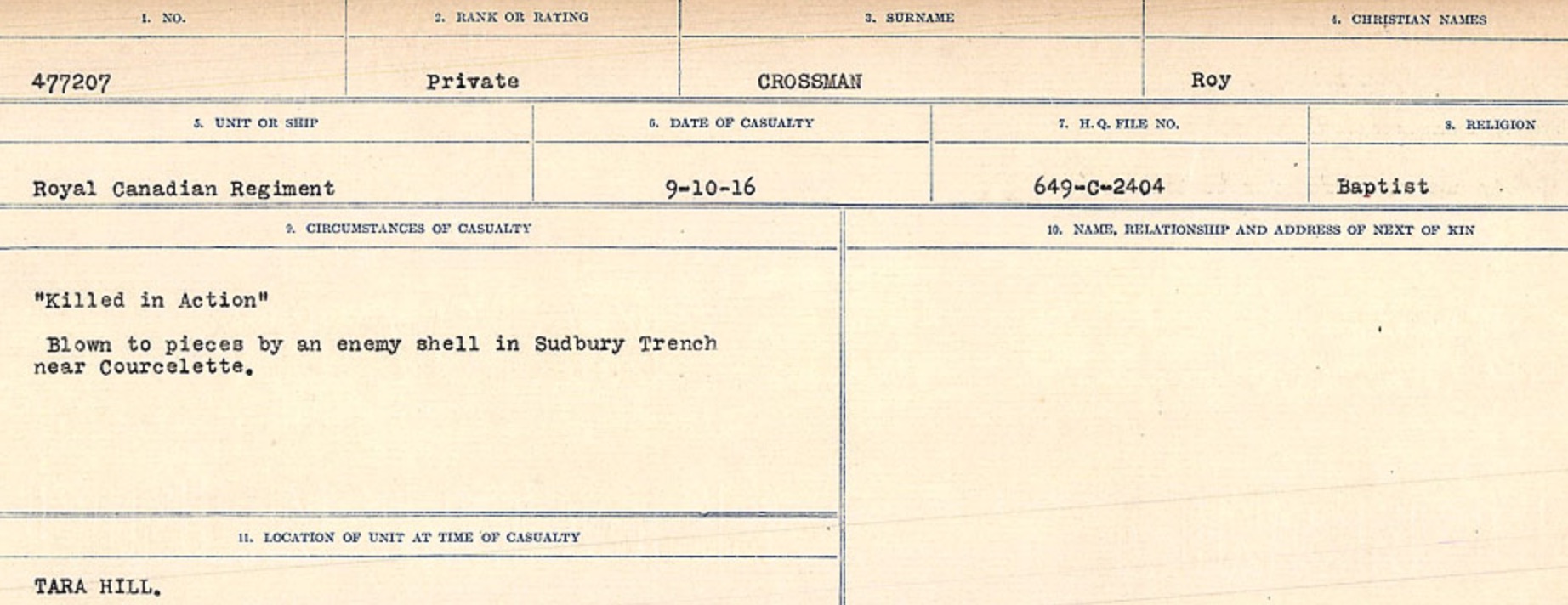 Circumstances of death registers