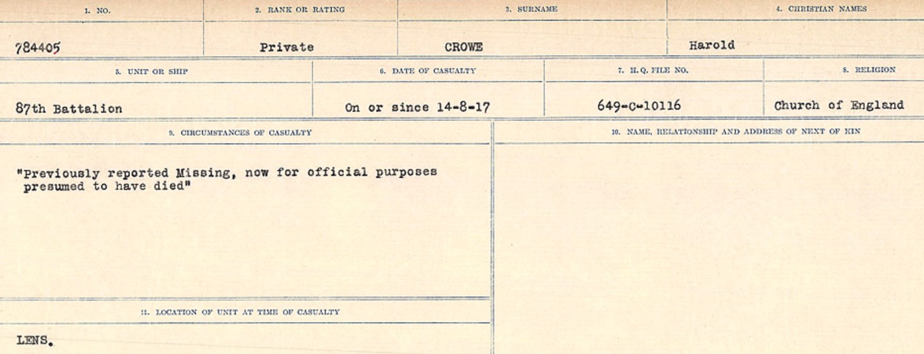 Circumstances of death registers