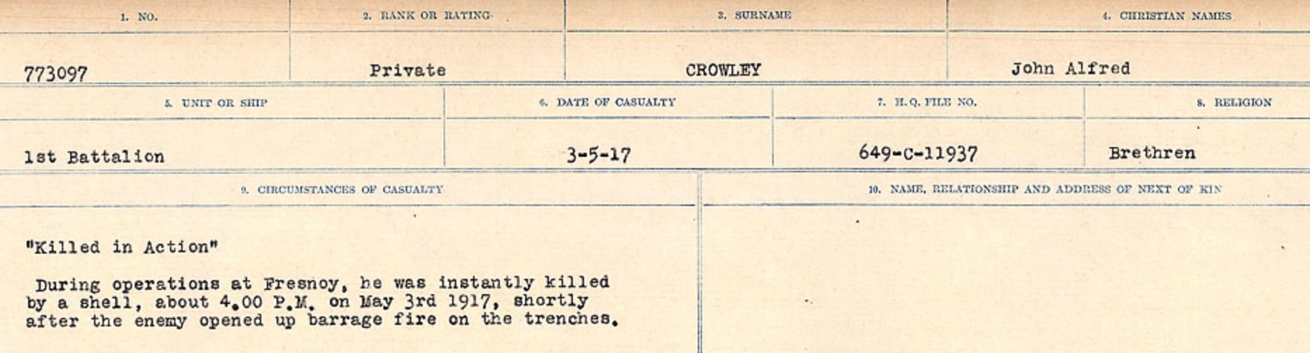 Circumstances of death registers