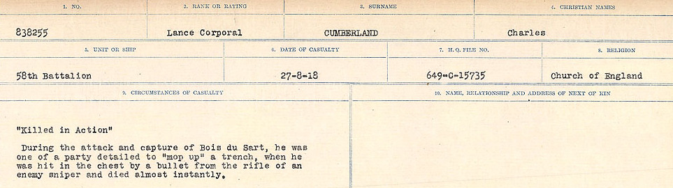 Circumstances of death registers