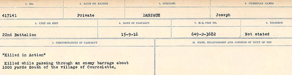 Circumstances of death registers