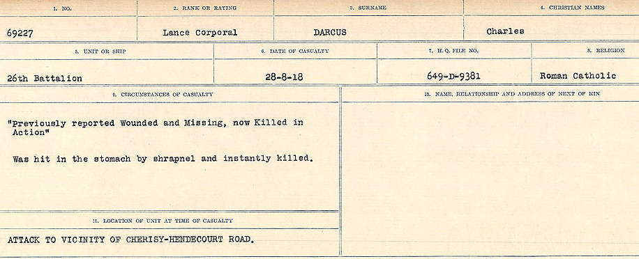 Circumstances of death registers