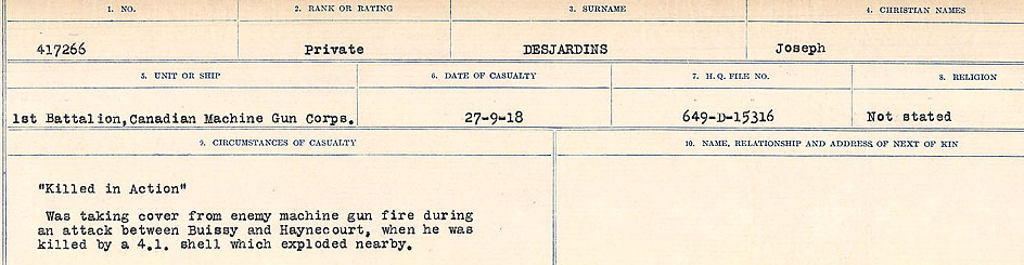 Circumstances of death registers