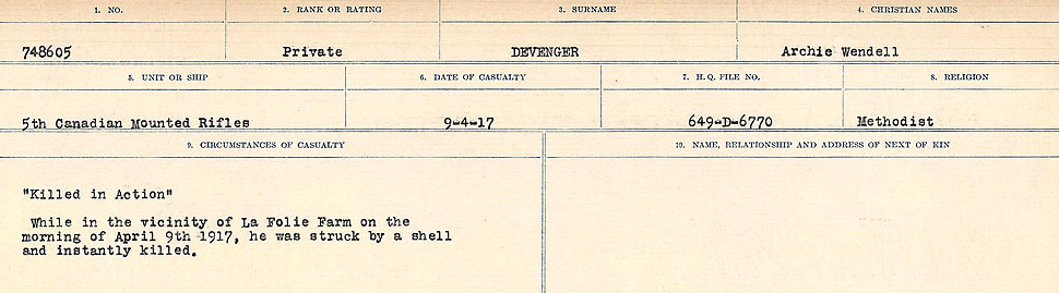 Circumstances of death registers