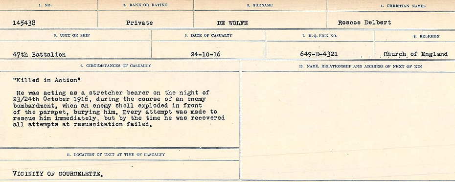 Circumstances of death registers